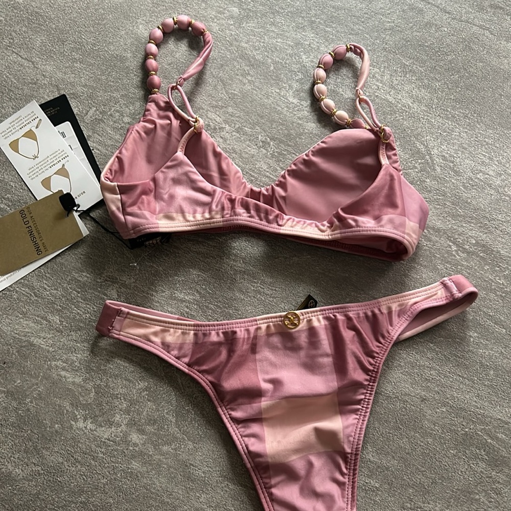 Vix Pink Checkered Bikini Set - Picture 7 of 8